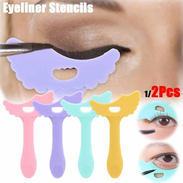 2-1Pcs Silicone Eyeliner Stencils Eyelashes Drawing Aid Lipstick Eye Makeup Auxiliary Artifact Resusable Eyeliner Tool