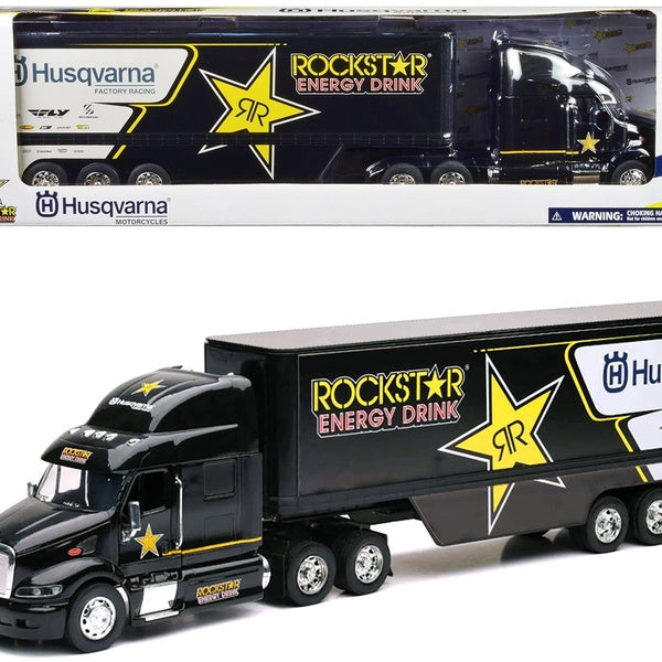 Peterbilt 387 Semi-Truck Black "Rockstar Energy Drink - Husqvarna Factory Racing" 1-32 Diecast Model by New Ray