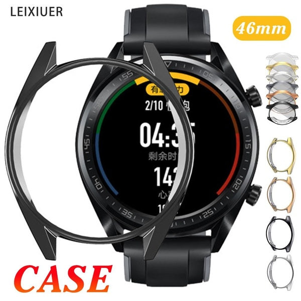 LEIXIUER TPU Case with film - without film for HUAWEI watch 2 pro-GT -GT 2 46mm soft Plated All-Around Anti-fall Screen Protector cover bumper for hu