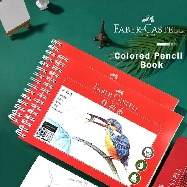 Faber Castell - livre de crayons de couleur 230g, 16K, Grain fin-Texture, aquarelle-peinture au plomb de couleur grasse, livre spécial-papiers