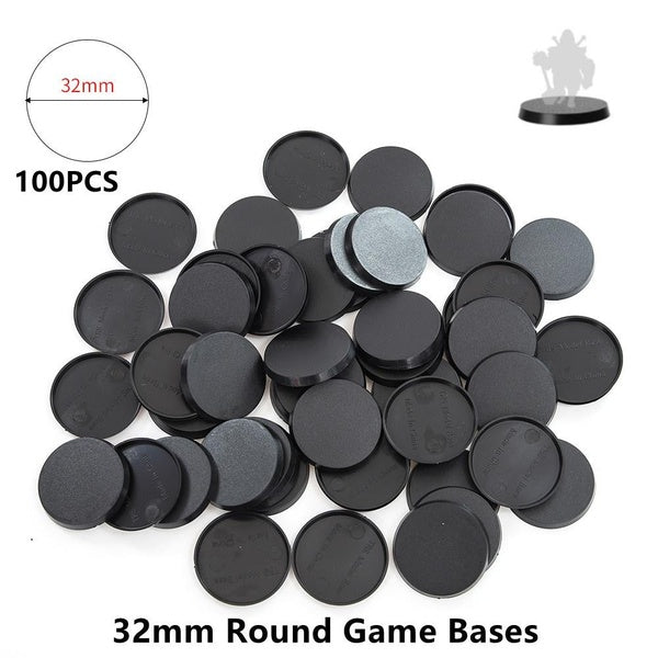 100 pièces 32mm Bases Rondes Bases En Plastique Pour Miniature Wargames Jeux De Table Modèle Bases Rondes