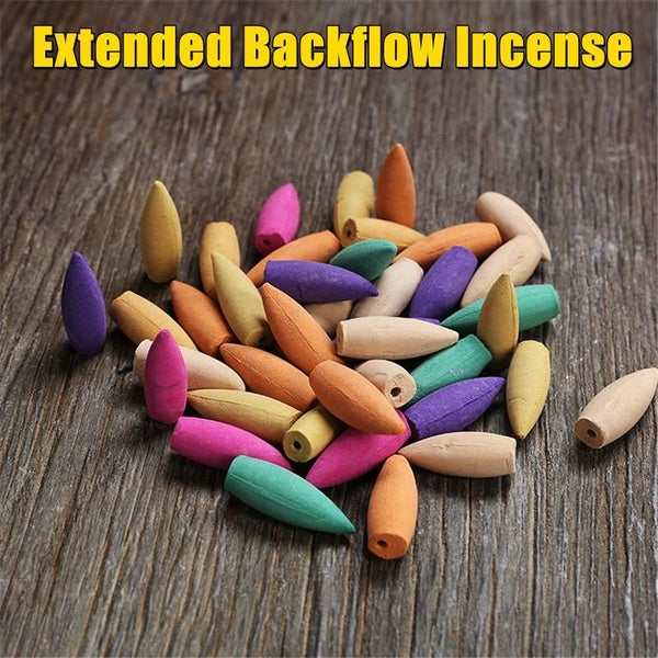 20-50Pcs Encens à Reflux Prolongé Mélange de Bois de Santal Cône d'Encens Naturel pour Brûleur d'Encens à Reflux Déodorant Cône d'Encens Salle de Bie