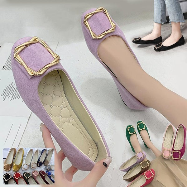 Womens Summer Flats Comfort Ladies Solid Classic Casual Slip On Flat Shoes