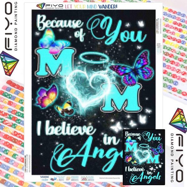 FIYO Mom Diamond Painting Kits For Adults DIY 5D Diamond Mosaic Diamond Painting Home and Kitchen Fashion Canvas Pictures Wall Decoration Gifts Arts