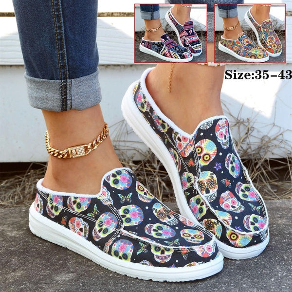 Women's Loafers Slip On Shoes Casual Half Slippers Outdoor Comfortable Walking Shoes Lightweight Flats Shoes Plus Size 35-43