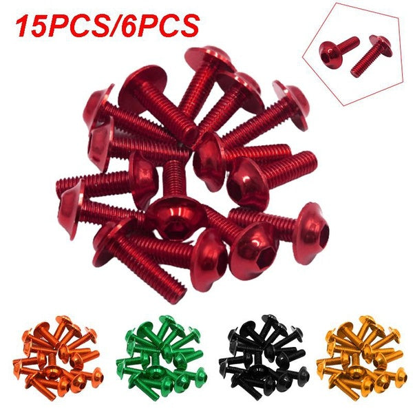 15PCS-6PCS M6 x 20mm Hexagon License Plates Fairing Bolts Screws for Motorcycle