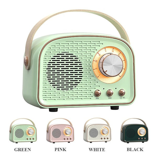 Mini Retro Bluetooth Portable Speaker With FM Radio, Vintage Decor, Small Wireless Stereo Bluetooth Speaker, Loud Volume,U-Disk-TF Card Slot-AUX and