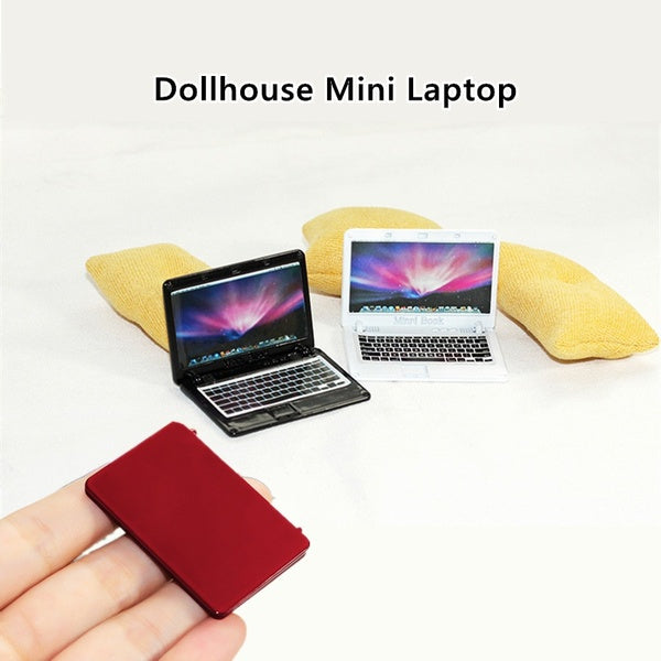 Dollhouse Accessories Mini Laptop Computer Alloy Model Miniatures Collection Kids Toy