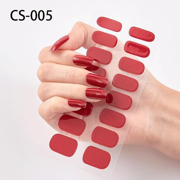 New Arrival 16 Styles Solid of Nail Stickers Fashion Nail Wraps Self Adhesive Manicure Decoracion Nail Strips Nail Sticker Set Nail Art
