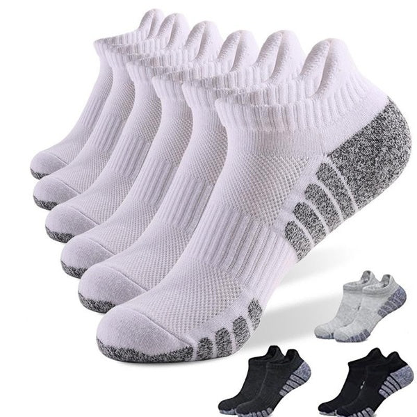 1-2-3-4 Pairs Ankle Socks Running Socks for Men Women Compression Low Cut Athletic Socks for Sports, Hiking, Walking, Cycling