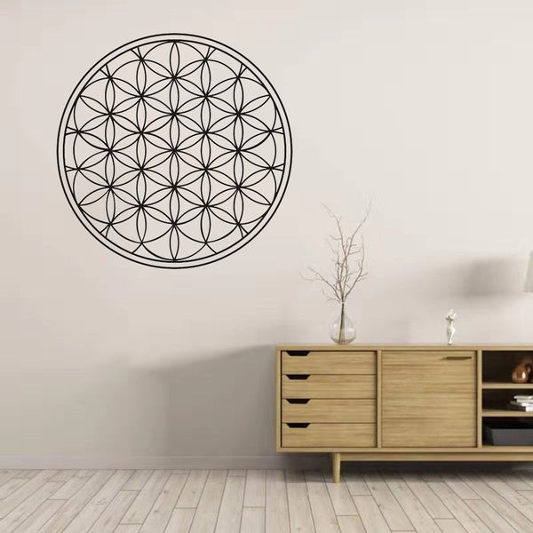 Flower Of Life Boho Decals Vinyl Mandala Wall Sticker Seed Of Life Wall Decoration Geometric Pattern Mandala Decor Modern.