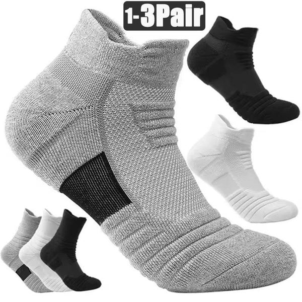Men's and Women's Anti Slip Breathable and Deodorizing Socks 39-45, Football Socks, Short Tube Cotton Socks, Basketball Sports Socks 1-3 Pairs