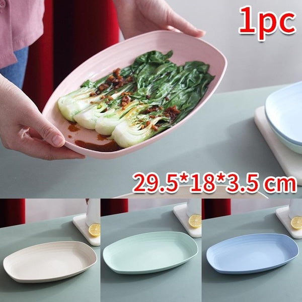 Wheat Straw Fish Plate Household Fruit - Vegetable Plate Cute Plate