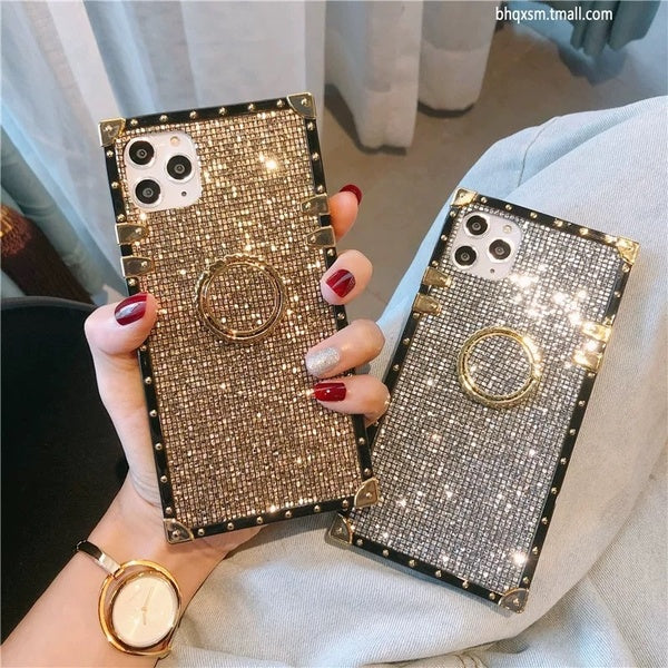 Luxury Bling Cover Square Glitter Phone Case for iPhone 12 12 mini 12 Pro 12 promax 11 iPhone 11promax iPhone xs xr xsmax 6 7 8plus Samsung Galaxy S2