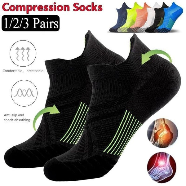 1-2-3 Pairs Sports Ankle Socks Running Protector Short Wholesale Ankle Protection High Elastic Compression Men Socks