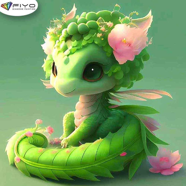 FIYO Lovely Green Snake Diamond Painting Kits for Adults DIY 5D Diamond Mosaic Diamond Painting Home and Kitchen Fashion Canvas Pictures Wall Decorat