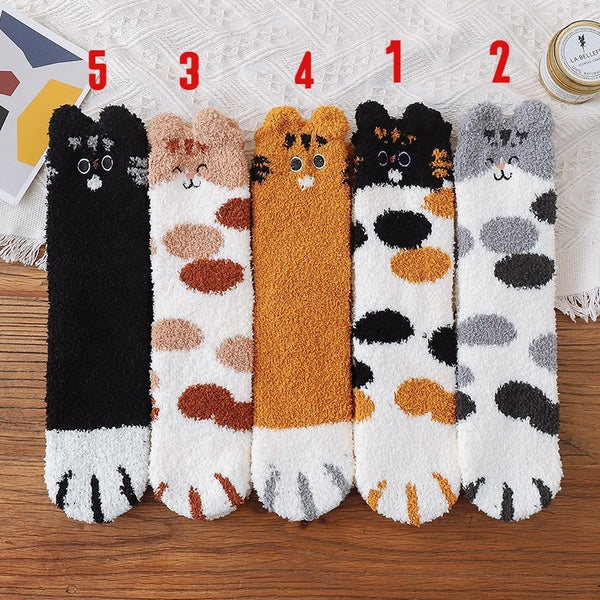 Women's Autumn and Winter Thick Coral Fleece Socks In Tube Socks Warm Sleep Socks