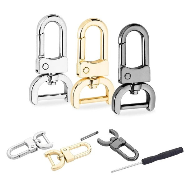 4pcs Detachable Snap Hook Swivel Clasp, Metal Lobster Claw Clips Clasp for Replacement Purse Keychain Hardware, Keyring Clip, Pets Collar Accessories Matron Inn