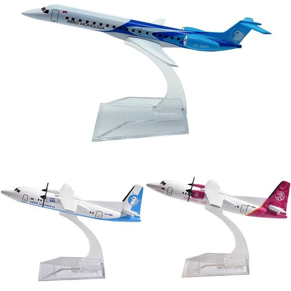 1:400 Scale 16cm Aircraft Model Diecast Metal Airplane Toy Airbus Embraer ERJ 145 Aero Mongolia Airlines for Gift Collection Home Office Decoration