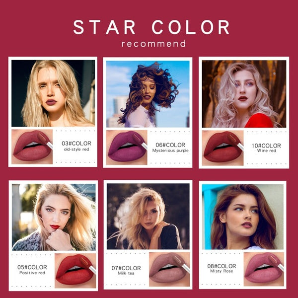Health & Beauty Pudaier 12 Colors Semi Matte Lipstick Long Lasting Liquid Lipstick for Lips Makeup Waterproof Tint Lip Batom Matte Lipstick Matt