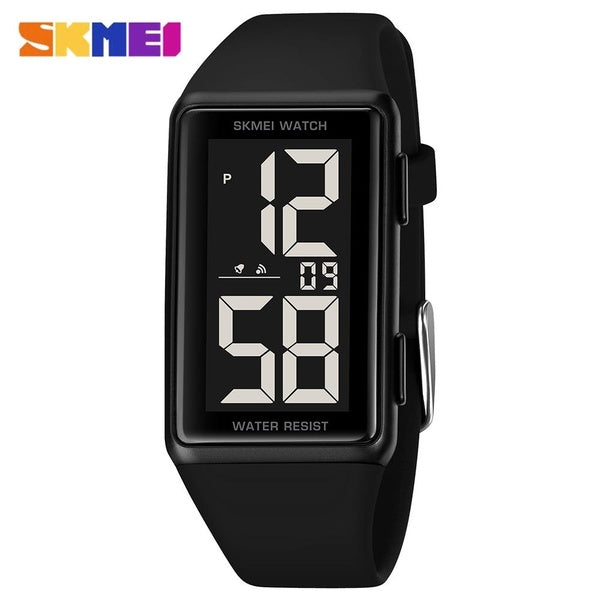SKMEI Youthful Fashion Students Watch Men Women Simple Design Big Numbers Display Watches Casual 2Time Chronograph LED Digit Wristwatches