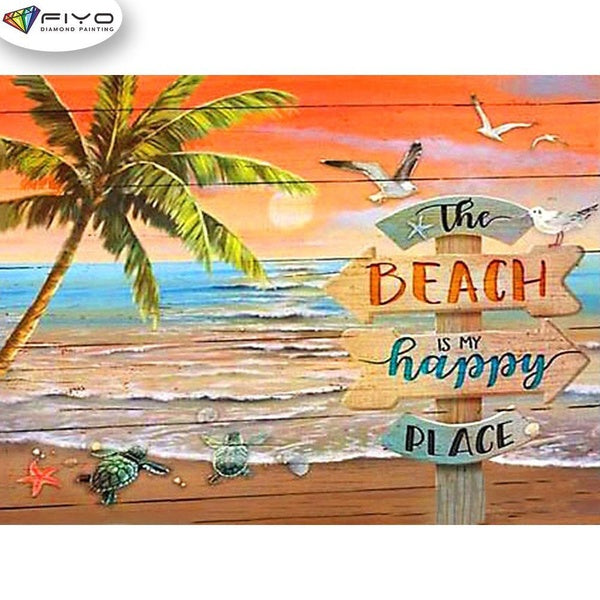 FIYO Seascape Diamond Painting Kits For Adults DIY 5D Diamond Mosaic Diamond Painting Home and Kitchen Fashion Canvas Pictures Wall Decoration Gifts