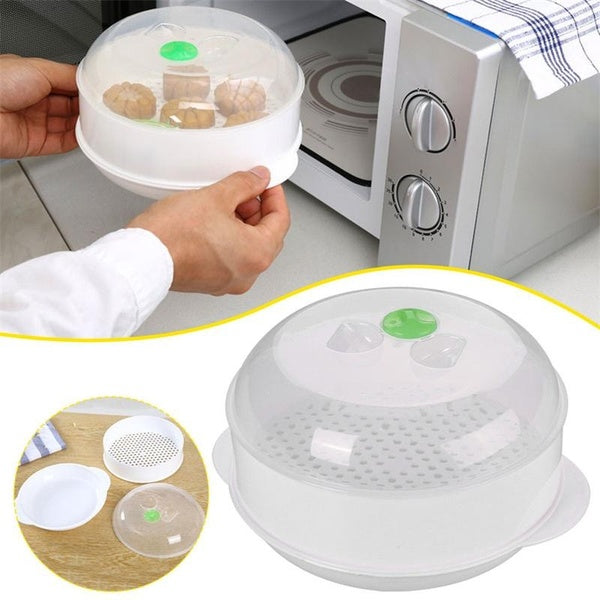 Microwave Steamer Cooking Meal Vegetable Round Steamer With Lid Cookware Kitchen Appliance Cooking Tools