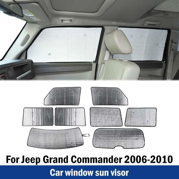 Front Rear Windshield Sun Visor UV Block Window Glass Reflective Sunshade Accessories for Jeep Grand Commander 2006-2010