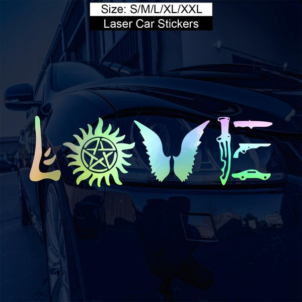 1pc Personalized Creative Waterproof "Supernatural Love" Art Car Stickers Car Styling Vinyl Decal Sticker Reflective Auto Stickers Decor