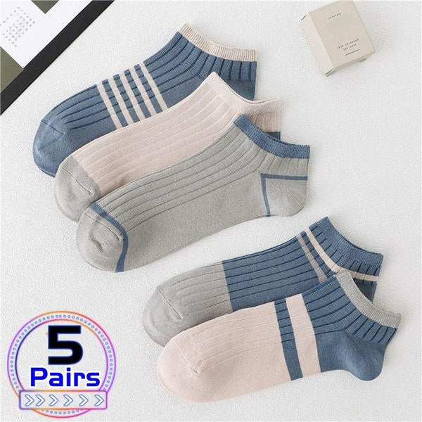 5 Pairs Cotton Short Socks for Male High Quality Low-Cut Crew Ankle Sports Mesh Breathable Summer Casual Soft Men Sock