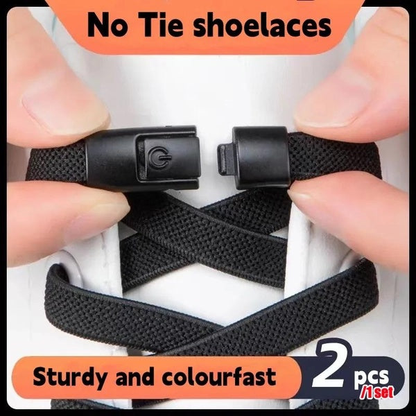 New Press Lock Shoelaces Without Ties Solid Flats Elastic Laces Sneakers Kids Adult No Tie Shoe Laces for Shoes Accessories Matron Inn