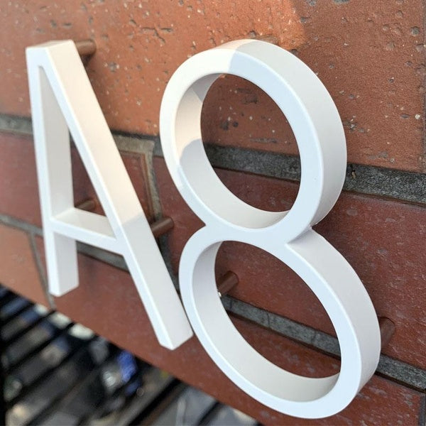 125mm Modern House Numbers Outdoor Street Address Sign Plates For Yard Floating Metal Door Number Doorplates Modern Mailbox Signs