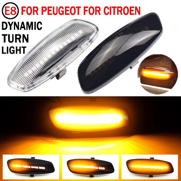 Dynamic LED Side Marker Light Signal Blinker for Peugeot 207 308 3008 5008 RCZ For Citroen C4 C3 C5 DS3 DS4 Sequential Turn Signal Indicator Light