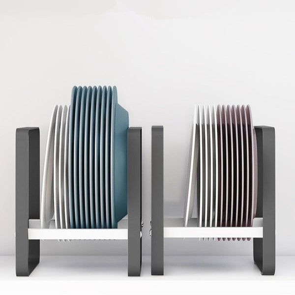 Plate Holders Organizer for Kitchen Pot Lid Organizer Holder Metal Dish Storage Drying Display Rack for Cabinet, Counter and Cupboard