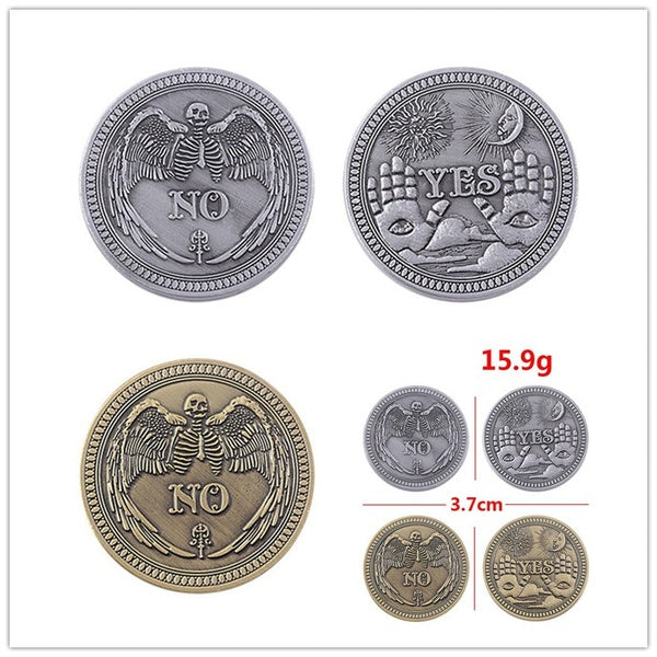 NEW Stainless Steel YES-NO Coin Commemorative Coin Retro Magic Lucky Coin Jewelry Accessories Matron Inn