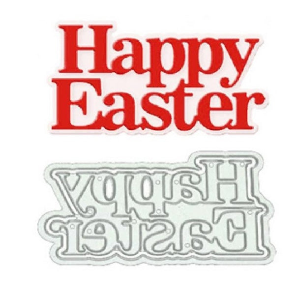 Happy Easter Letter Metal Stencil Embossing Cutting Dies for Diy Scrapbooking Paper Stamps for Card Embossing Craft Decor