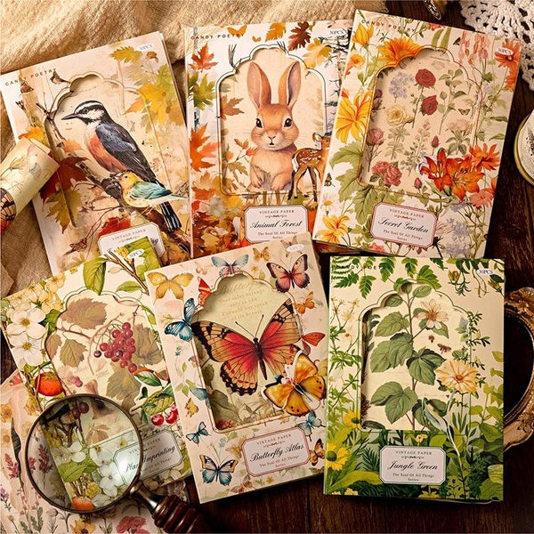 30Pcs-Pack Animistic Series Decoration Paper Perfect For Journal Scrapbooking DIY Album Material Stationery