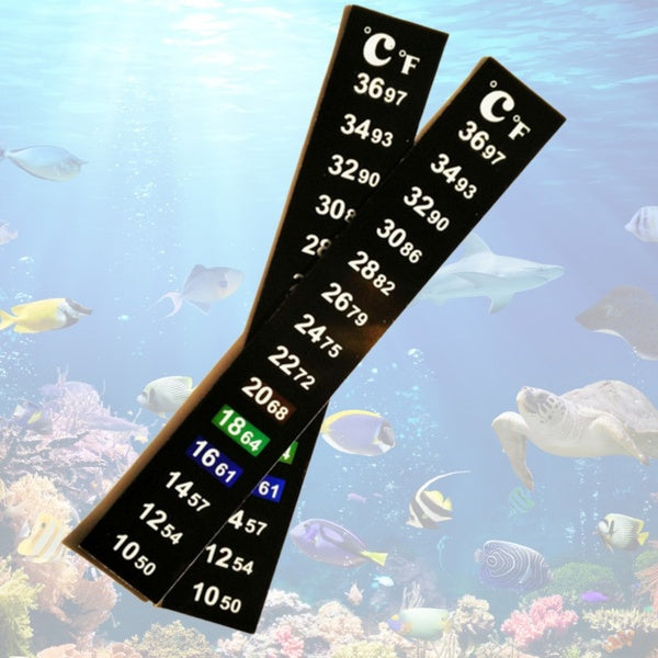 1 pièces pour Aquarium bande de réservoir de poissons bâton décoloré thermomètre autocollant adhésif collant double échelle autocollant température o