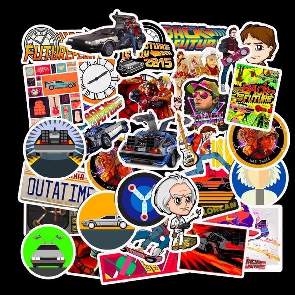 (15-50 Pcs-set)Back To The Future Stickers Waterproof Pvc Classic Movie Stickers For Phone Laptop Luggage Skateboard Kids Toy Stickers