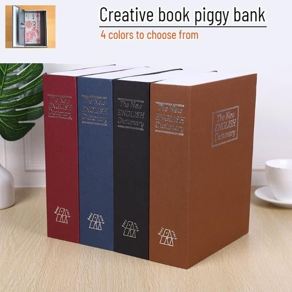 Tirelire à mot de passe secret-coffre-fort en forme de livre-boîte de rangement créative