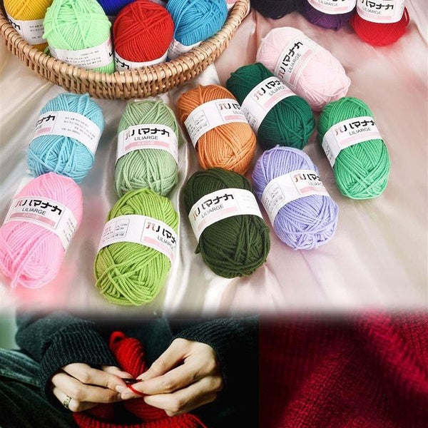 New 25g Soft Milk Cotton Knitting Yarn Anti-Pilling High Quality Knitting 4ply Cotton Yarn For Crochet Scarf Sweater Hat Doll Craft