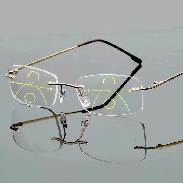 New Titanium Alloy Anti-Blu-ray Smart Progressive Reading Glasses Presbyopic Eyewear Multifocal Eyeglasses Diopter +1 to +4