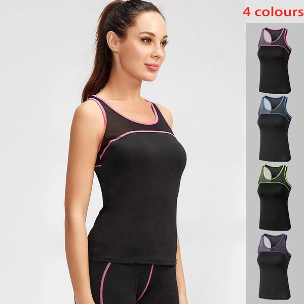 Women Sleeveless Sport Tight Tank top Workout T shirt Breathable Exercise Fitness Yoga Vest Famale Running Stretch Quick Drying Clothes