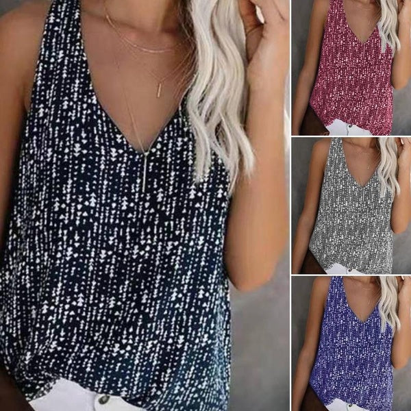 Women's Summer Casual V-neck Loose Vest Ladies Fashion Sleeveless Tank Tops Female Summer Clothes
