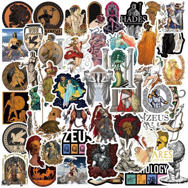 10-50pcs Greek Mythology Khaos Stickers Zeus graffiti Sticker for DIY Luggage Laptop Skateboard Motorcycle Bicycle Sticker