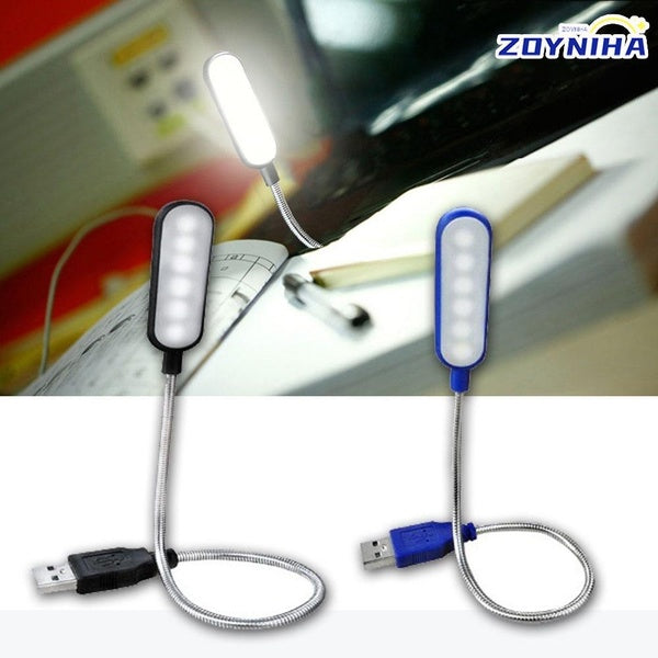 Zoyniha Portable USB LED Mini Book Lamp, Reading Lamp, Desk Lamp, Flexible 6Led USB Lamp, for Mobile Power Laptop Laptop PC Computer(1-2-3PCS)