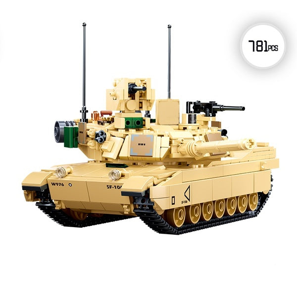 WW2 Military Series World War II M1A2 Main Battle Tank Infantry Fighting Vehicle DIY Model Building Blocks Bricks Toys Gifts