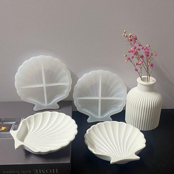 DIY Shell Dish Resin Mold Silicone Mould for UV Resin Epoxy Clay Plaster Handmade Storage Plate Home Desktop Decoration Craft Making Tools