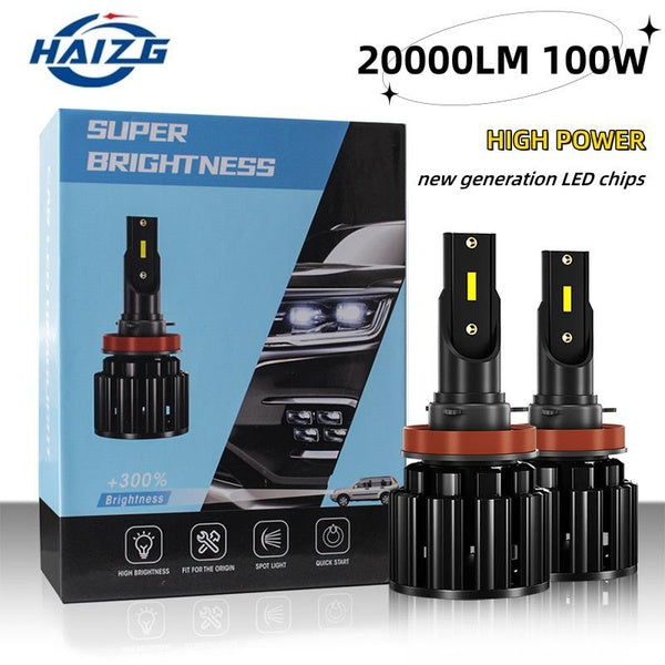 HAIZG Véritable S8 20000LM 100W Rouge Cuivre Lampe Tube Double Face Émettant De La Lumière LED Phares De Voiture H1 H3 H4-HB2-9003 H7 H11-8-9 H13 880