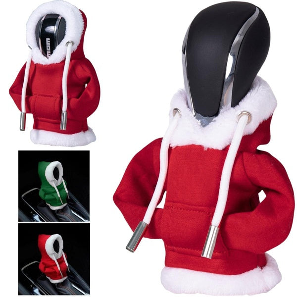 Universal Christmas Gear Shift Mini Hoodie - Car Shifter Hoodie - Winter Cute Car Sweatshirt Interior Gift, Automotive Decorations Accessories